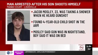 Dad arrested after 4-year-old boy hospitalized from accidentally shooting himself