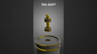 0% vs 100% Soft Gold Cylinder In Pipe | 3D Soft Body Simulation