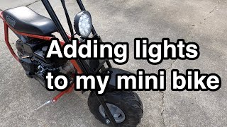 Adding lights to my Coleman CC100X mini bike