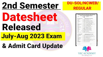 How to Download 2nd semester Datesheet DU-SOL/NCWEB/REGULAR 2023
