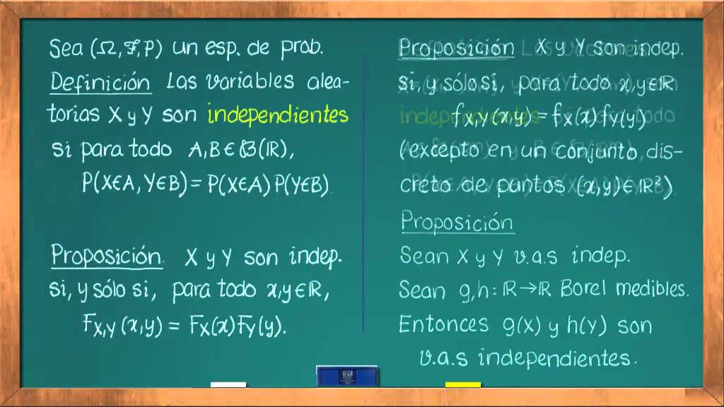 0626 Independencia de variables aleatorias probabilidad y estadistica