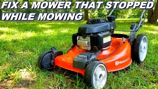 Fix a Mower that stopped while mowing and won't start again