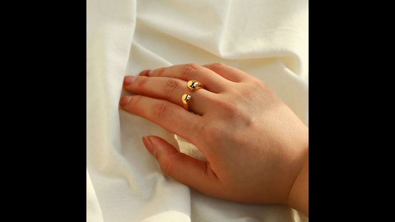 High Polished Gold Plated Stainless Steel Chunky Ring Women Adjustable Open Rings Fashion Jewelry