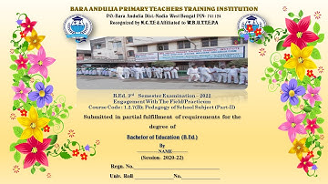 II B.Ed(WBUTTEPA) Practicum II Semester-(III) : Pedagogical Analysis