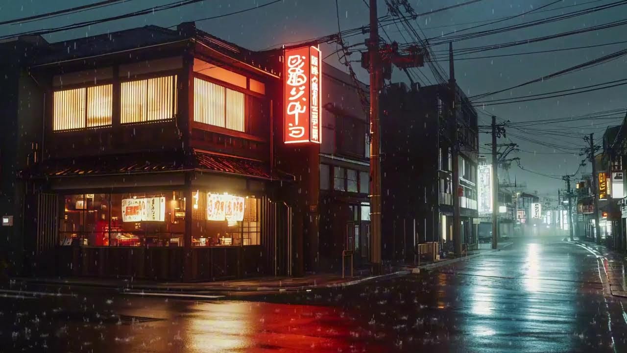 Japanese Night Rain 🌙 Peaceful Lofi Hip Hop for Study & Sleep