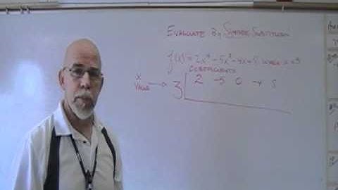 Evaluate Polynomials by Synthetic Substitution