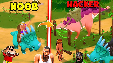 SHINCHAN NOOB vs PRO vs HACKER in DINO DRIVE with FRANKLIN & CHOP | DREAM SQUAD