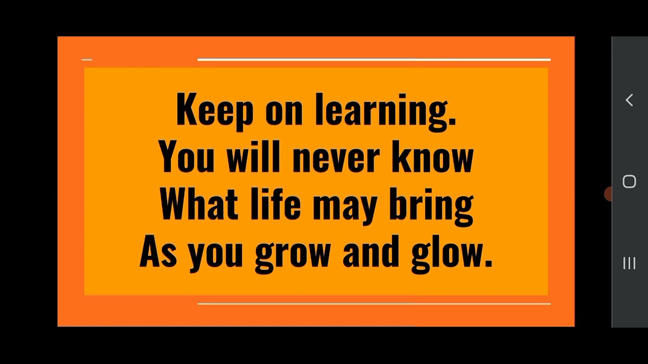 Keep on learning - YouTube