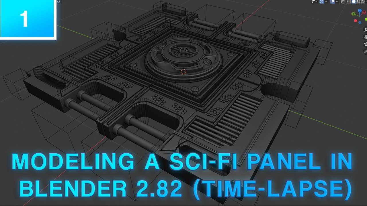 Modeling a Cool Sci-Fi Panel Using Booleans in Blender 2.82 (Time-lapse ...