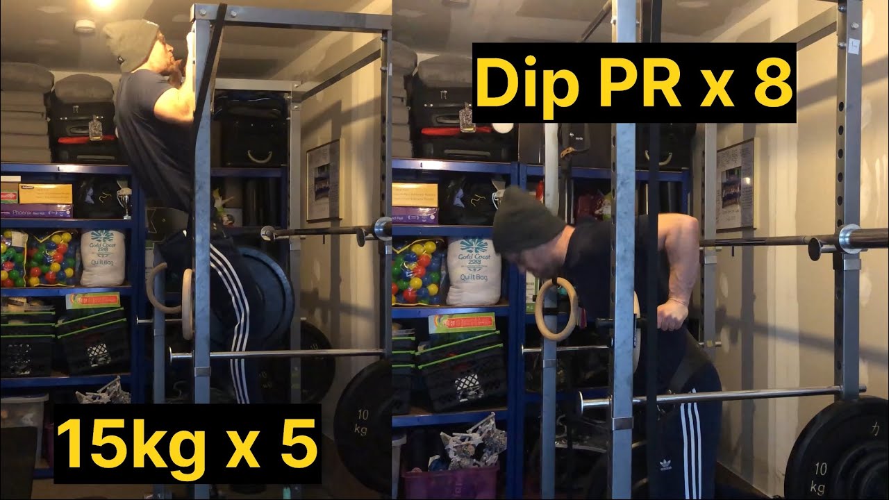Athletic Over 40- Heavy Garage Strength Session| PR On Dips 💪