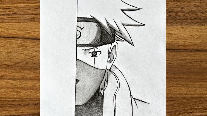 Easy anime drawing, How to draw kakashi Hatake step by step