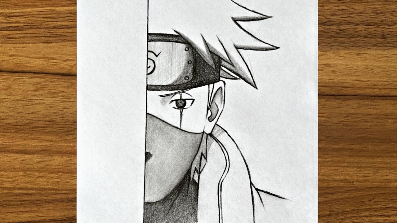 Anime sketch  how to draw kakashi hatake stepbystep  YouTube