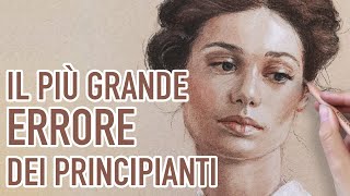 THE BIGGEST MISTAKE EVERY BEGINNER MAKES! DO YOU ALSO? Draw a realistic portrait with brown chalks screenshot 1