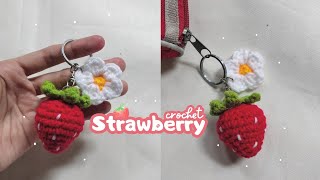 Crochet strawberry | tutorial mudah