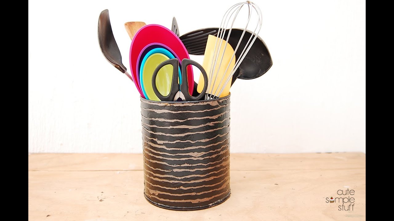 How to turn a can into a spoon holder or vase YouTube