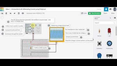 Video 3 - Intro to AC waveforms using Tinkercad