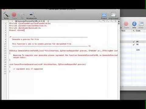 Xcode 3 Tutorial Part 3: Writing a QuickLook plugin (2 of 2)