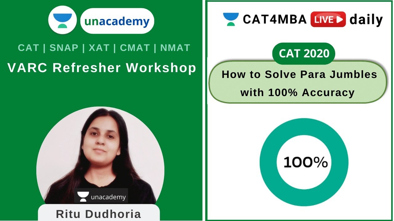 How to Solve Para Jumbles with 100% Accuracy | Unacademy CAT4MBA | Ritu ...