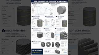 Helical gear in Solidworks Tutorial #solidworkstutorial #solidworksdesign #solidworks #helicalgear