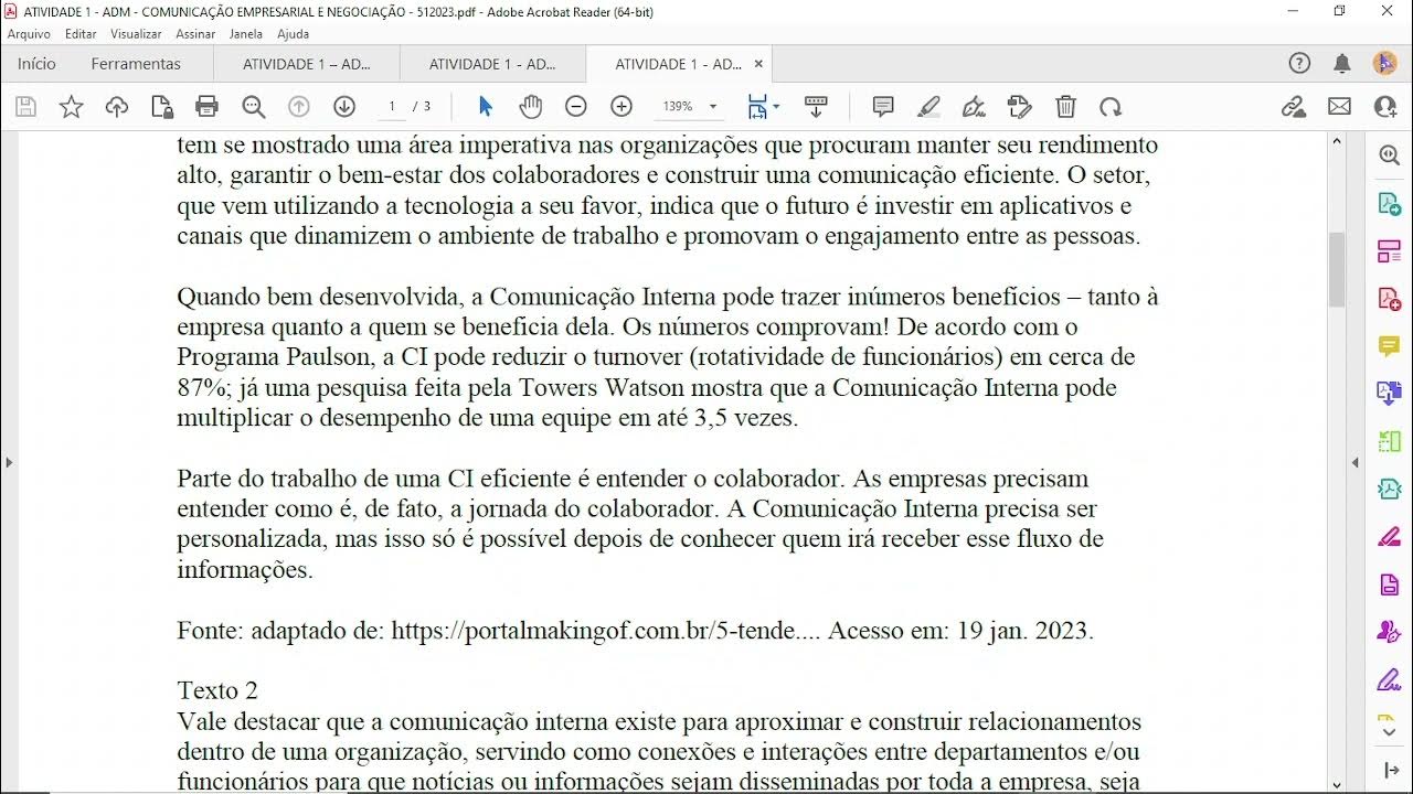 Leia os fragmentos de textos a seguir. Texto 1 Com sua importância cada vez mais reconhecida