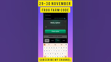 Frog Farm Daily Cipher Code 29 November | Frog Farm Daily Cipher | Frog Farm Code #frogfarm​
