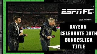 BEER SHOWER EVERYWHERE 🍻 Bayern celebrate 10th Bundesliga title win | ESPN FC
