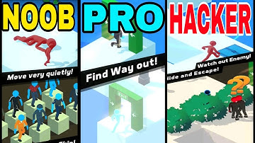 NOOB vs PRO vs HACKER ||SNEAK OUT|| (FORT)All Levels Gameplay Android,ios (Level 1 - 4)