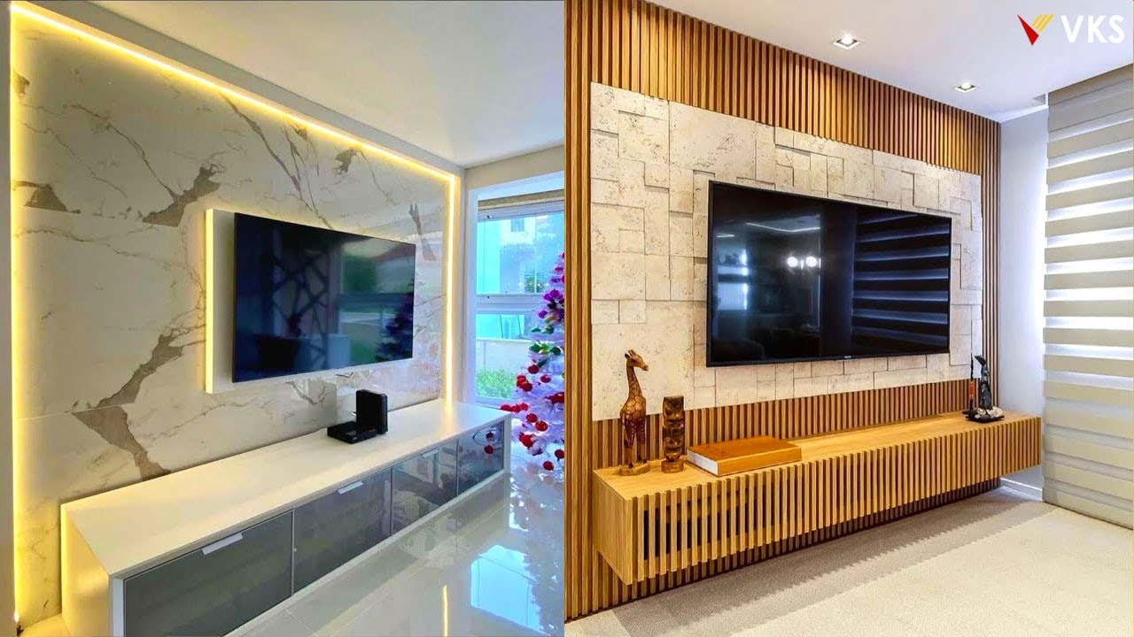TV Unit Design For Living Room | TV Cabinet Design | TV Wall Panel ...