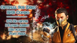 Optimal Sub Zero BNB Combo MK1 (Post Nerf)
