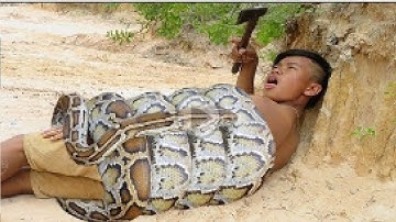 Primitive Technology: Simple DIY Python Snake Trap Using Real hands to Catches That Work 100%