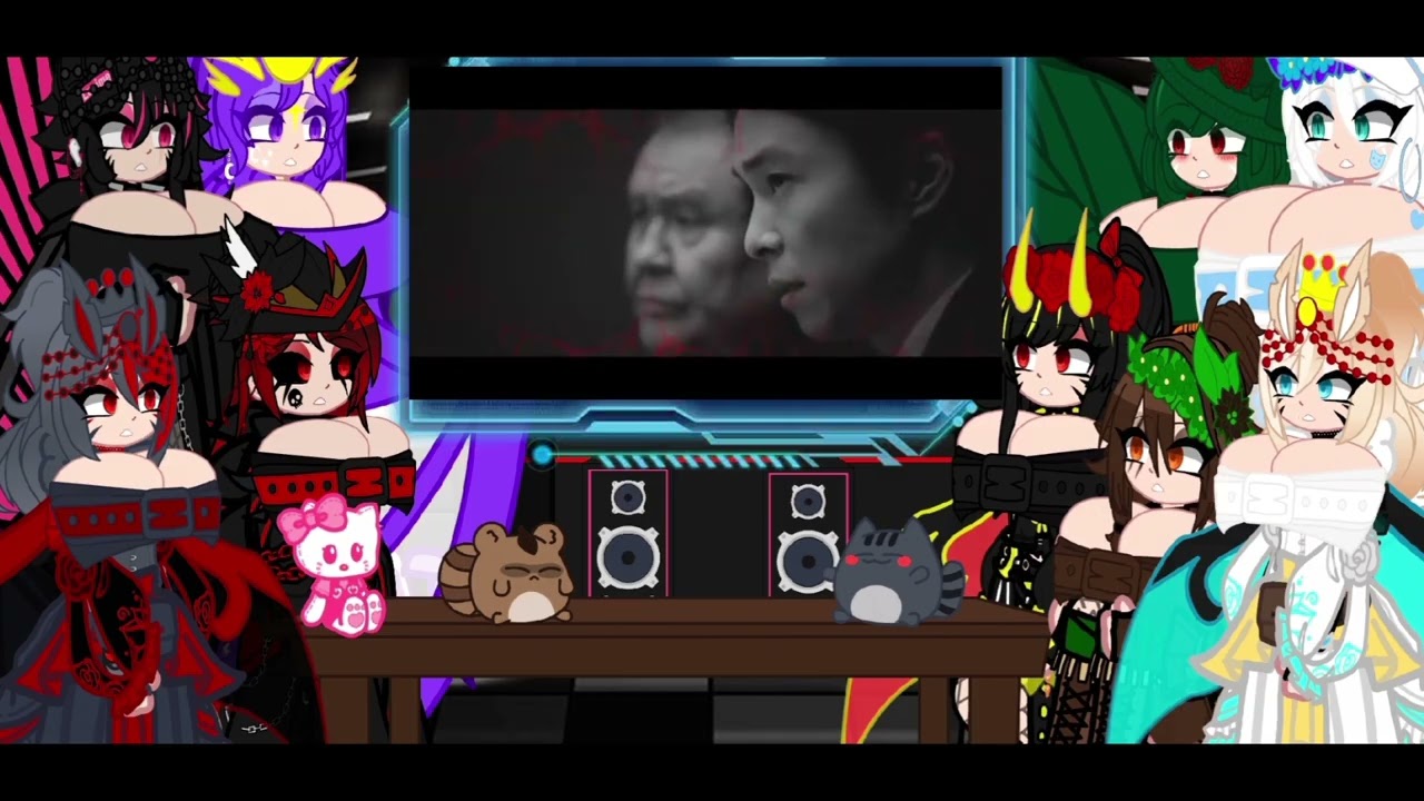 Kaijus fêmeas reagindo ao Rap do Topo do Mundo/Gacha Nebula\