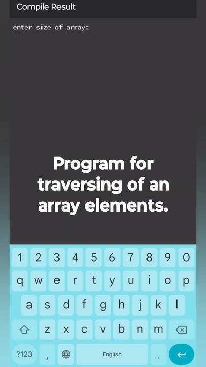 program for traversing an array elements in C | #c #dsu #infinitesecret ...