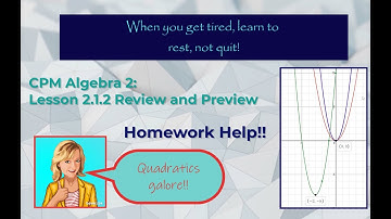 CPM Lesson 2.1.2 Review and Preview