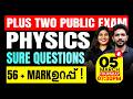 Plus Two Physics Public Exam | Sure Questions | 56+ Mark Sure | Exam Winner