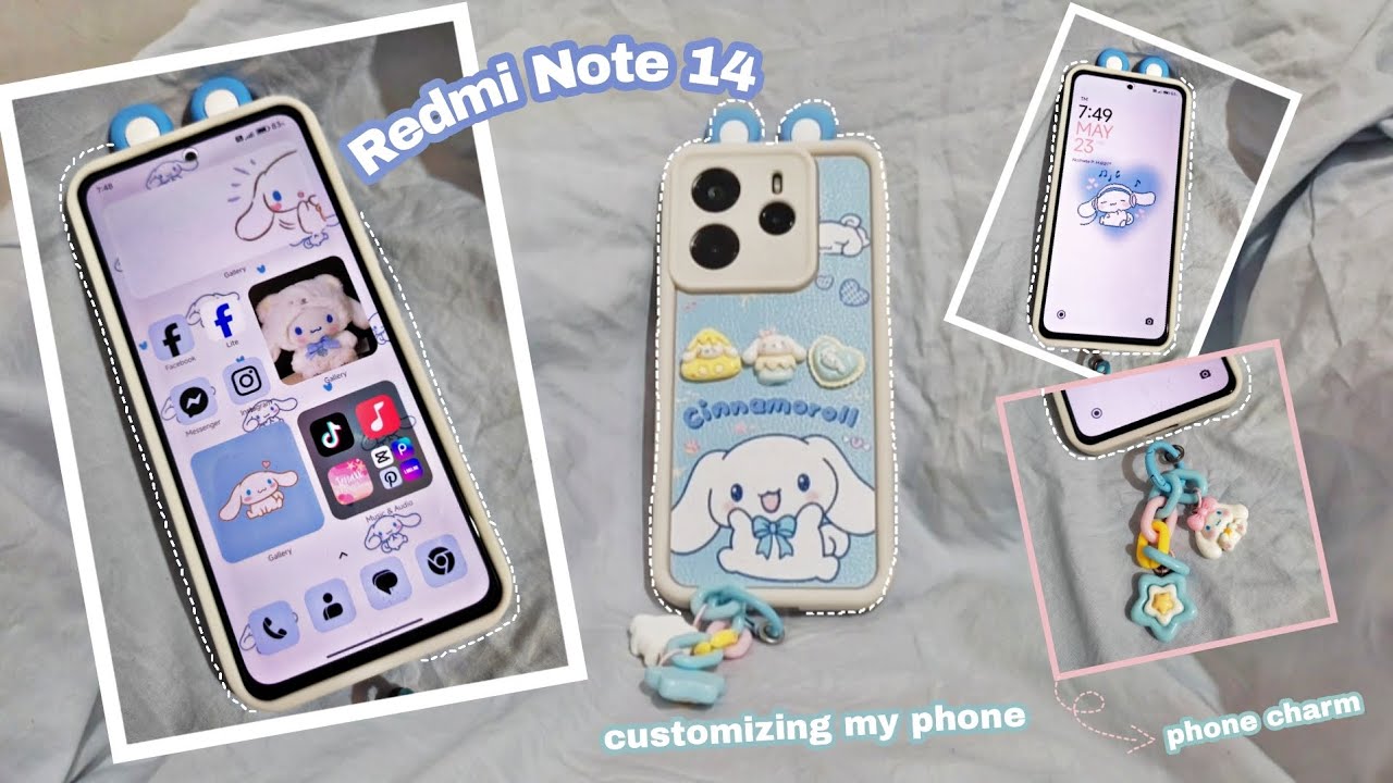 ⊹♡[эстетика] настройка моего телефона Redmi Note 14 с помощью темы «Cinnamon Roll»♡^᪲᪲᪲ᯓᡣ𐭩˚