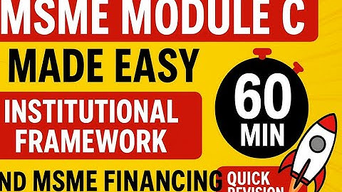✨MSME MODULE C Made Easy |🔍 Institutional framework and MSME financing in 60 Mona !|Quick Revision🚀