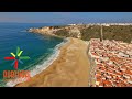 Nazaré + Sitio da Nazaré + Praia do Norte aerial view - 4K Ultra HD