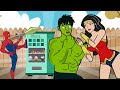 Spider Man, Hulk , Wonder Woman vs Vending Machine - Granny Parody Animation - Drawing Cartoons 2