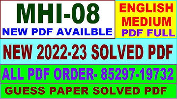 mhi 08 solved assignment 2022-23 / mhi 8 solved assignment in english / ignou ma history solved