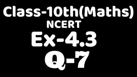 Class 10 Ex 4.3 Q7 maths Ncert chapter 4,Factorisation method,Quadratic Equation  ,VKS Maths x