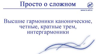 Высшие гармоники канонические, четные, кратные трем, интергармоники.