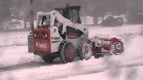 JLS Plowing with Bobcat & Boss Pusher