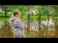 Fishing FLOODED Backwaters For GIANT FISH!!!