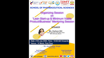 Session on “Lean Start-up & Minimum Viable Product/Business”-Mentoring Session.