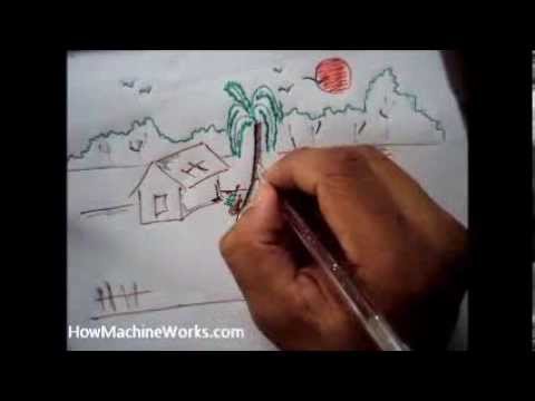 How To Draw Scenery - 3 Minutes