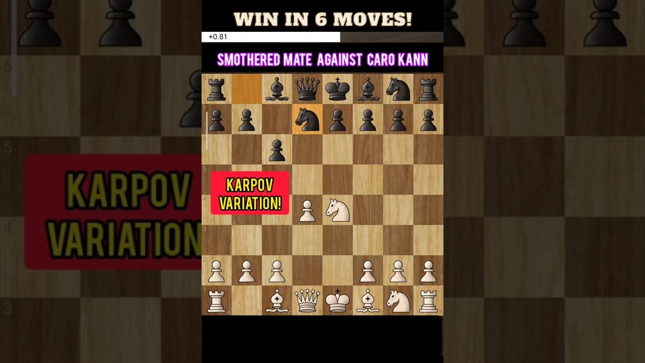 Caro-Kann Trap  Smothered Mate In 6 Moves! 