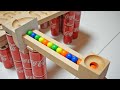 Marble Run Race ASMR ★ Wooden Cuboro & Coca-Cola Building Rolling Course