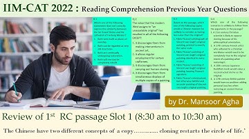 Reading Comprehension Passage 1 of IIM-CAT 2022