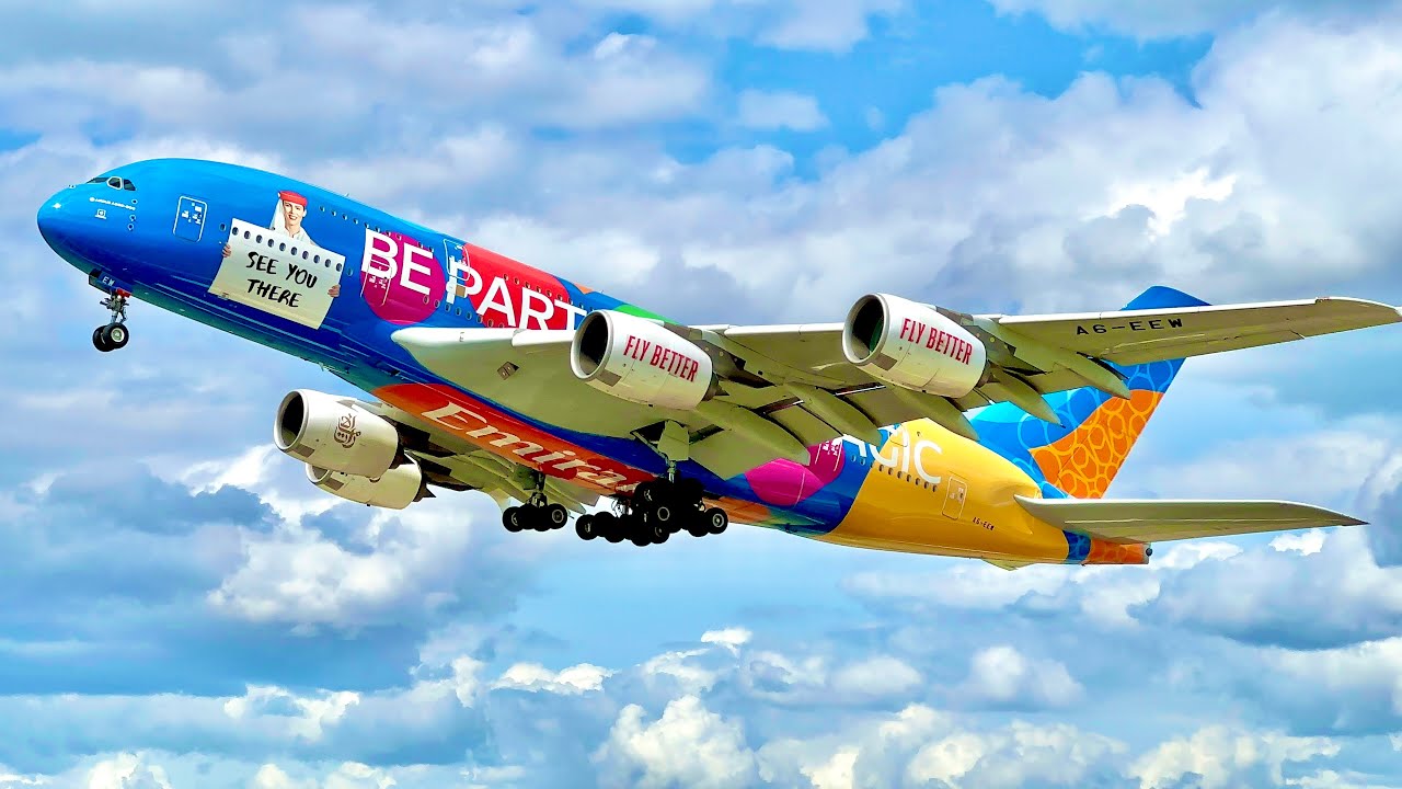 EPIC Rotations & Departures from Manchester Airport including 'Destination Dubai' A380!