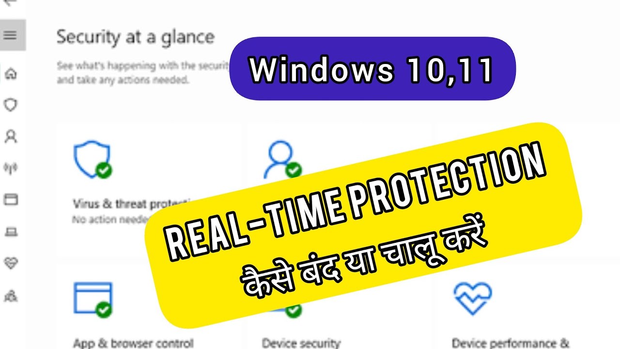 How to ON/OFF windows defender security real time protection - Windows ...